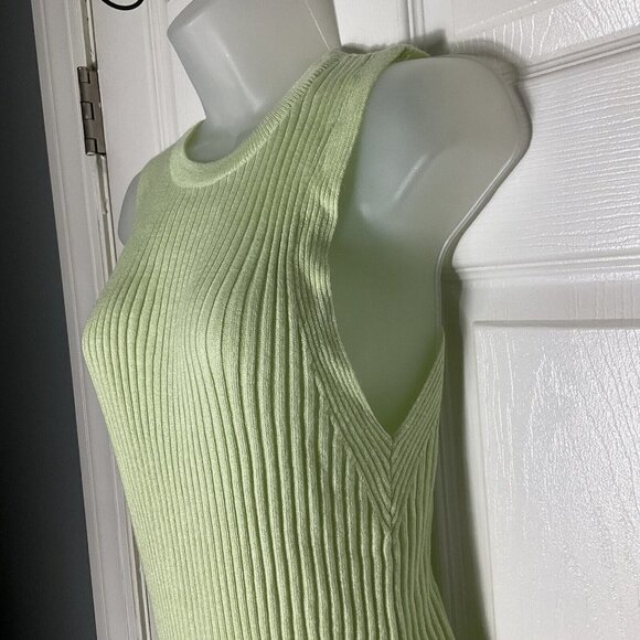 TOPSHOP Ribbed Knit Tank Green - Picture 8 of 16